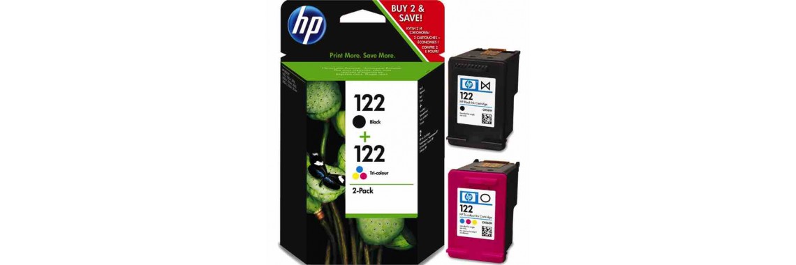 HP 122 2-pack Black/Tri-color Original Ink Cartridges / CR340HE